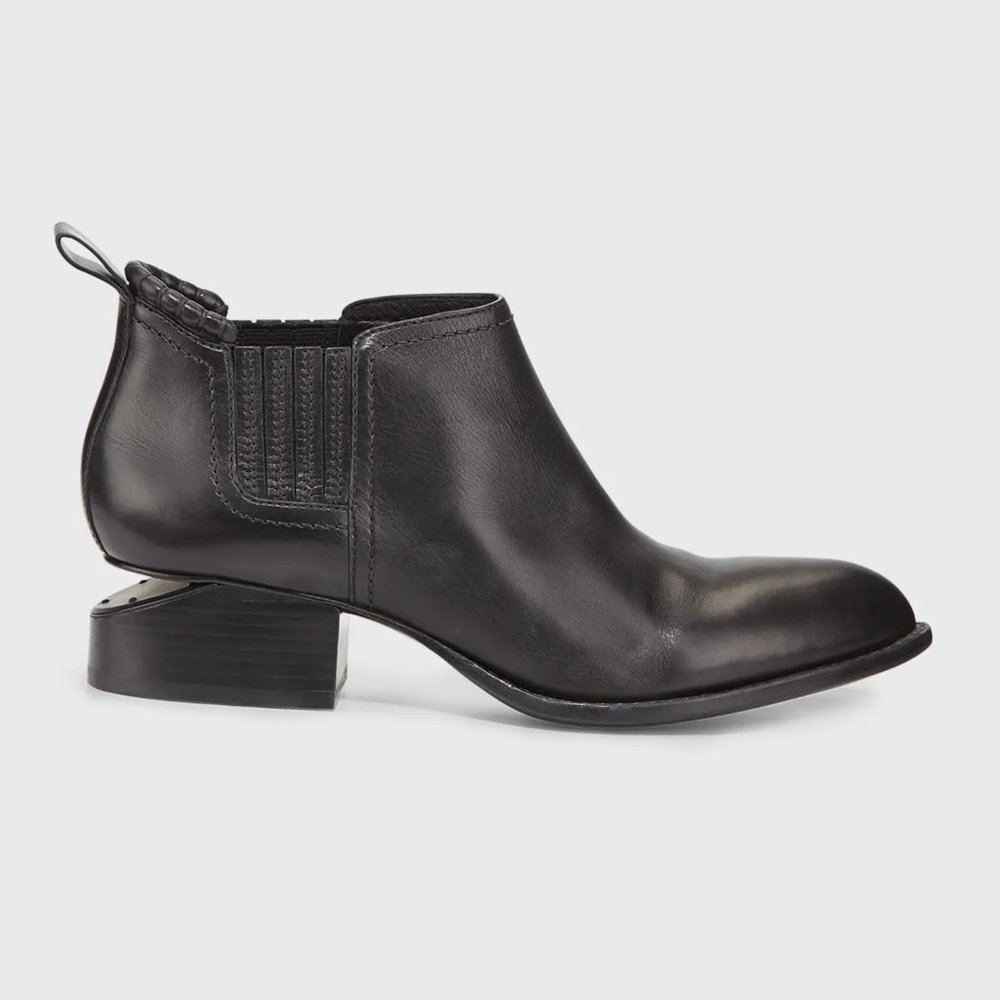Alexander Wang Kori Leather Tilt-Heel Boots Black